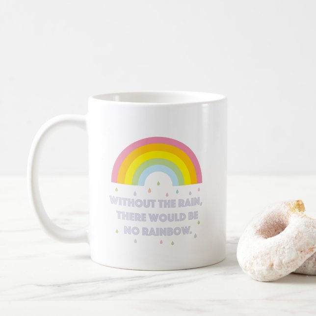 Caneca De Café Cota Rainbow Inspiracional e Motivacional (Com Donut)