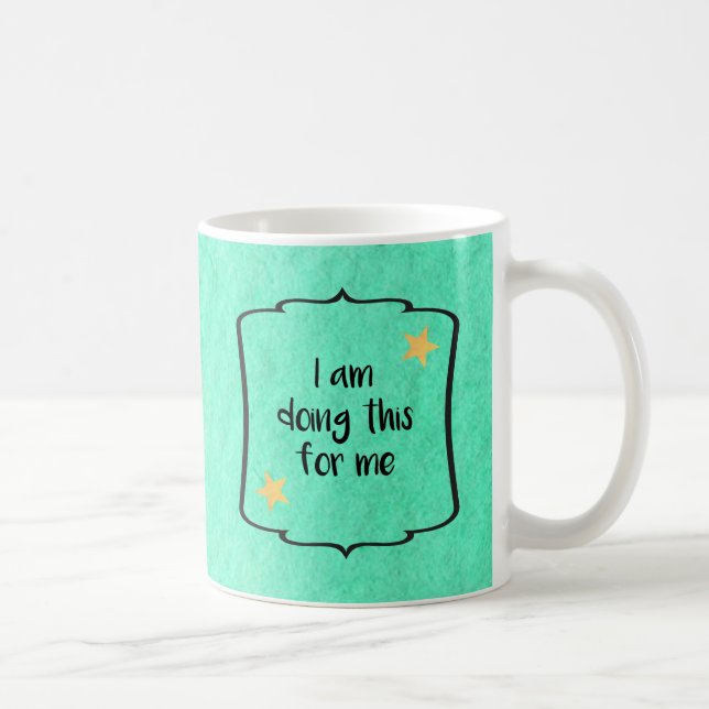 Caneca De Café Cotação de Confirmação de Motivação de Autoestema (Direita)