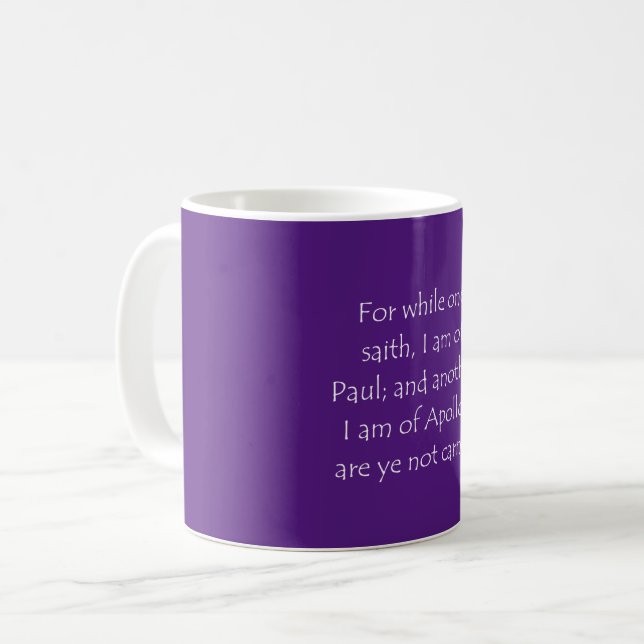 Caneca De Café Cotação de Escritura 1 Corinthians 3 4 (Frente Esquerda)