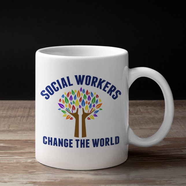 Caneca De Café Cotação de Trabalho Social Bonito (Criador carregado)
