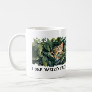 Caneca De Café Cotação Gato e Pessoas Estranha