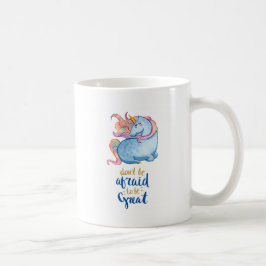 Caneca De Café Cotação Inspiracional Unicorn Azul