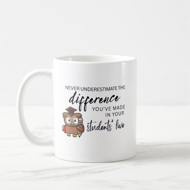Caneca De Café Cotação Personalizada de Apreciação de Professores (Esquerda)