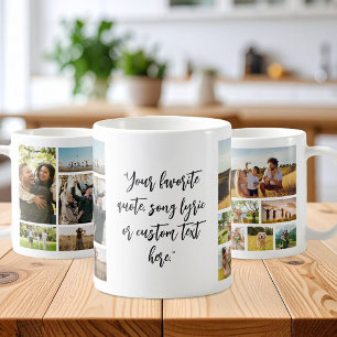 Caneca De Café Cotação Personalizada de Colagem de Fotos 11 Perso