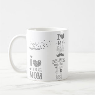 Caneca De Café Cotações de Texto Inscritas na Família Design