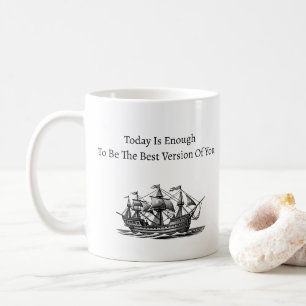Caneca De Café Cotações Diárias Brancas Pretas