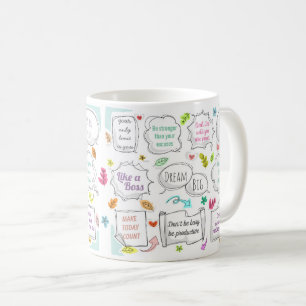 Caneca De Café Cotações Motivacionais Coloridas Objetivos do Di