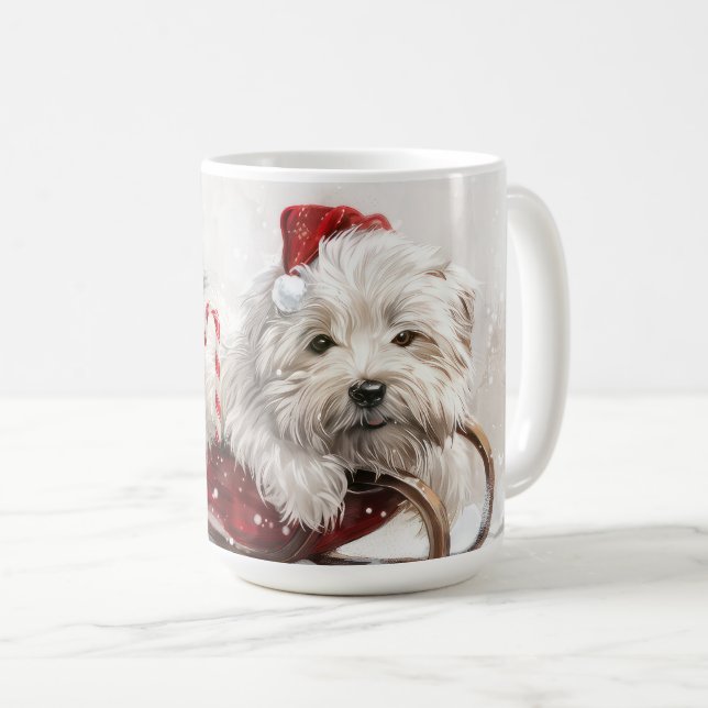 Caneca De Café Coton De Tulear Cão Festivo (Frente Esquerda)