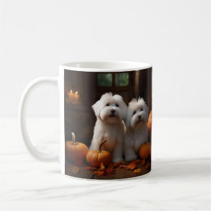 Caneca De Café Coton De Tulear Puppy Autumn Delight Pumpkin