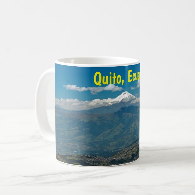 Caneca De Café Cotopaxi vulcão & Quito, Equador (Frente Esquerda)