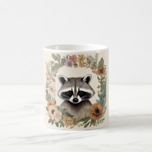 Caneca De Café Cottagecore Cute Raccoon