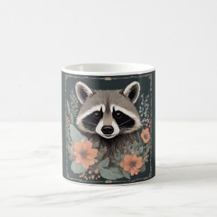 Caneca De Café Cottagecore Cute Raccoon