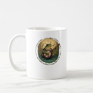 Caneca De Café Cottagecore Sapo Tocando Banjo Goblincore Estética