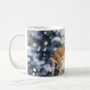 Caneca De Café Cougar Winter Mountain Wildlife Retrato