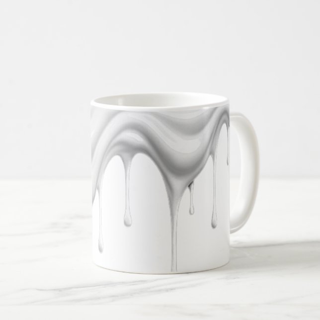 Caneca De Café Coulure de peinture blanche. (Frente Esquerda)