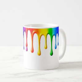Caneca De Café Coulures arc en ciel autour d'un mug.