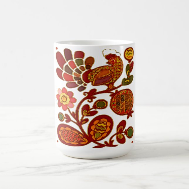 Caneca De Café Country Hen Folk Art (Centro)