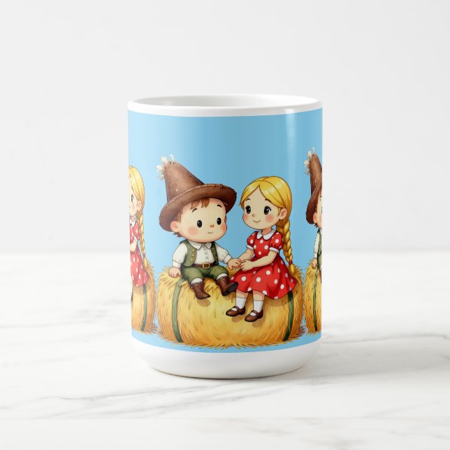 Caneca De Café Country Kids on a Hay Bale,  (Centro)