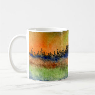 Caneca De Café Country Road Mug rural sunrise sunset pines colina