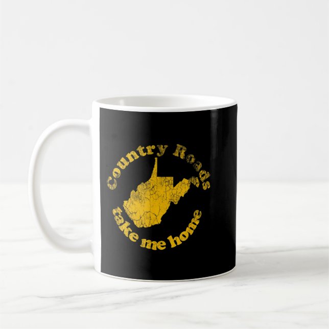 Caneca De Café Country Roads West Virginia Me Leve Para Casa (Esquerda)