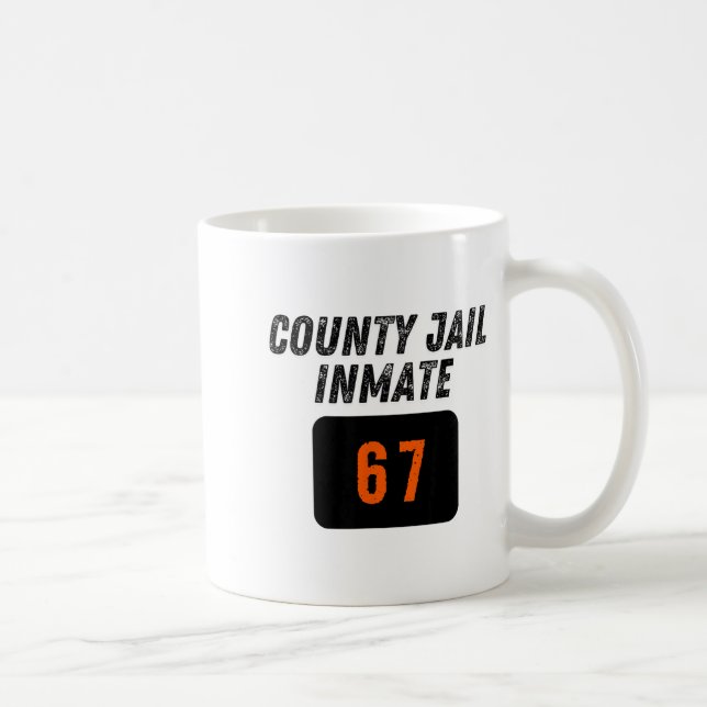 Caneca De Café County Jail Prison Inmate 67 Halloween Funny Mens  (Direita)