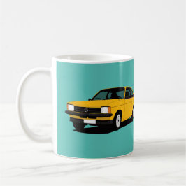 Caneca De Café Coupe Opel Kadett amarelo - duas imagens