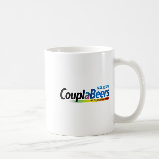 Caneca De Café Couplabeers Couple Of Beers Funny Meme Fast Acting (Direita)