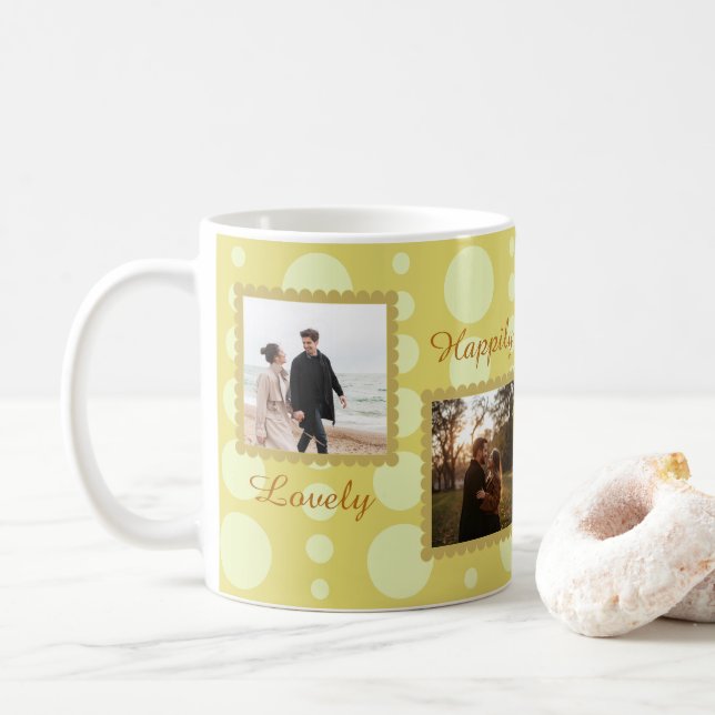 Caneca De Café Couple Photo Love Design with Custom Text Coffee M (Com Donut)