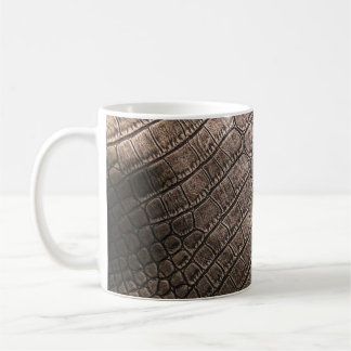 Caneca De Café Couro Elegante Fechado: Padrão Texturizado
