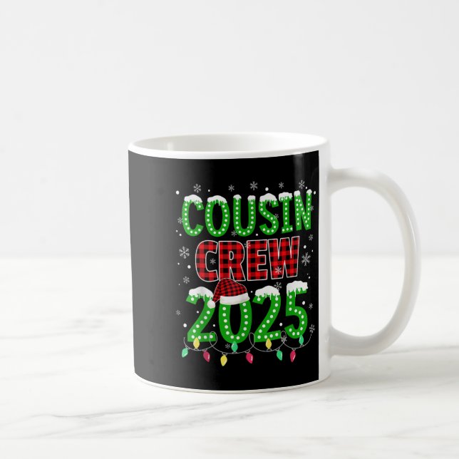 Caneca De Café Cousin Crew 2025 Natal Lights Papais noeis Pajam (Direita)