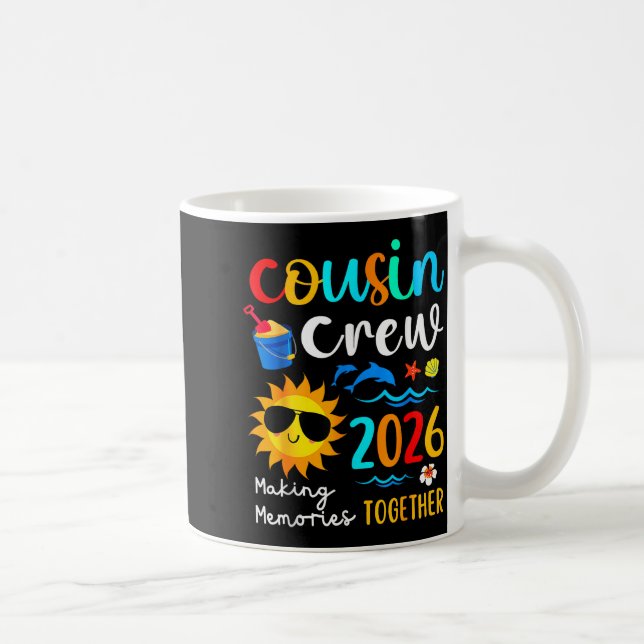 Caneca De Café Cousin Crew 2026 Summer Vacation Beach Family Trip (Direita)