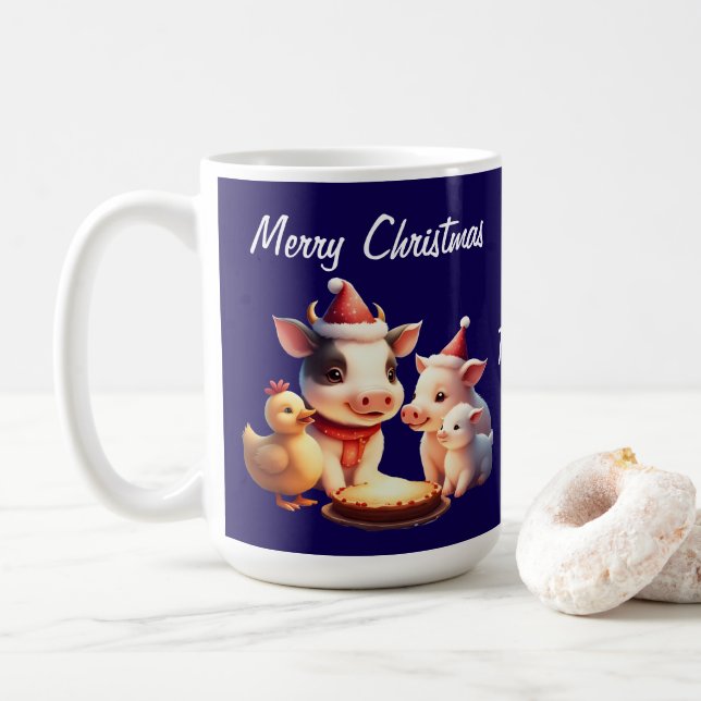Caneca De Café cow, lamb, pig and chicken (Com Donut)