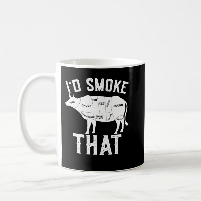 Caneca De Café Cow Mooey Mens Id Fumar Esse CHURRASCO De Carnicei (Esquerda)