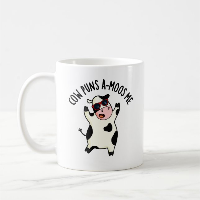 Caneca De Café Cow Puns Amoos Me Engraçado Cow Pun (Esquerda)