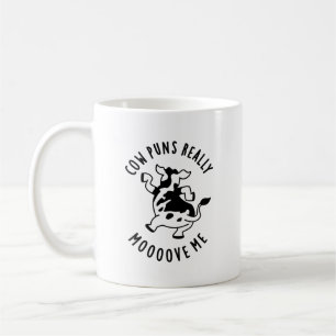 Caneca De Café Cow Puns Realmente Me Move Um Fungo De Animal Engr