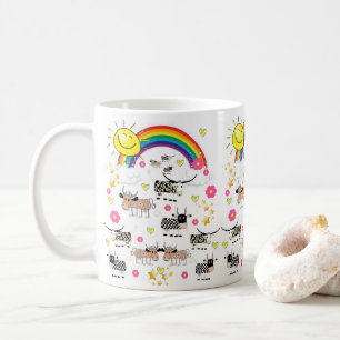 Caneca De Café Cow Sun Rainbow Mug