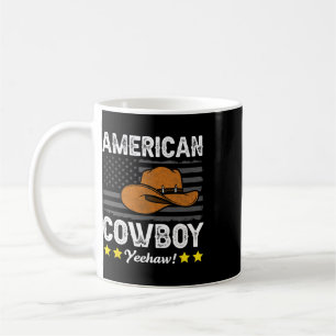 Caneca De Café Cowboy Americano Rodeio Bandeira Americana Cowboy 