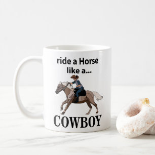 Caneca De Café Cowboy Caminha Um Cavalo Como Um Cowboy