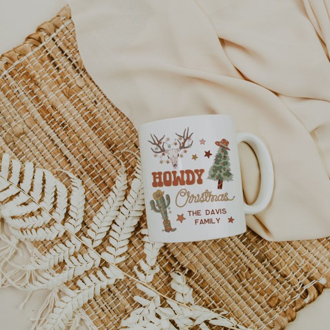 Caneca De Café Cowboy Natal Holiday Mug (Criador carregado)