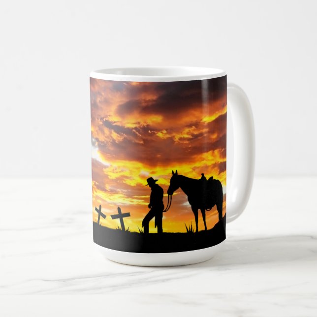 Caneca De Café Cowboy Prayer Café Mug (Frente Esquerda)