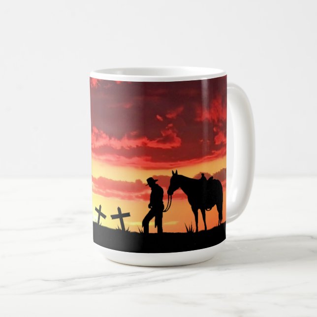 Caneca De Café Cowboy Prayer Café Mug (Frente Esquerda)