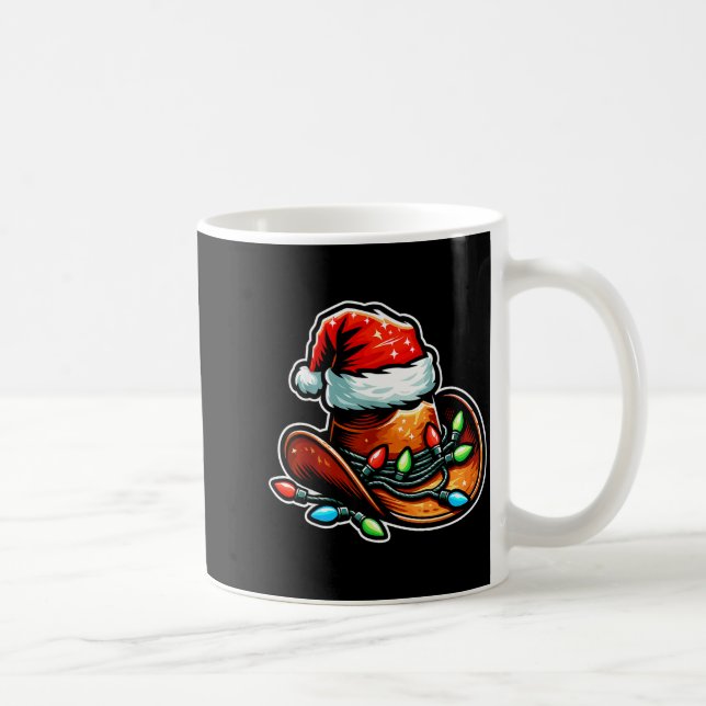 Caneca De Café Cowboy Santa Hat Xmas Reindeer Rodeo Christmas In  (Direita)
