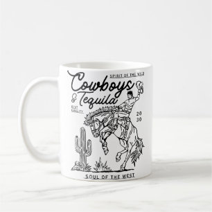 Caneca De Café Cowboys E Tequila Texas Cavalgada País Rodeio