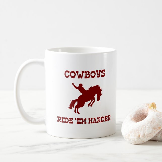 Caneca De Café Cowboys Ride Em Harder (Com Donut)