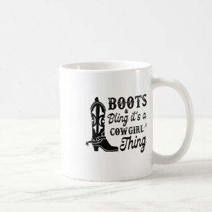 Caneca De Café Cowgirl & Boots Bling It A Cowgirl Thors