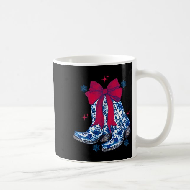 Caneca De Café Cowgirl Christmas Funny Coquette Bow Boots Gift Me (Direita)