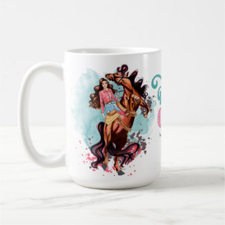 Caneca De Café Cowgirl Horse Mug Rosa