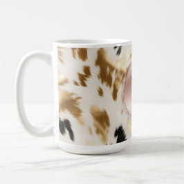 Caneca De Café Cowhide Preto-Branco da Dourada Ocidental