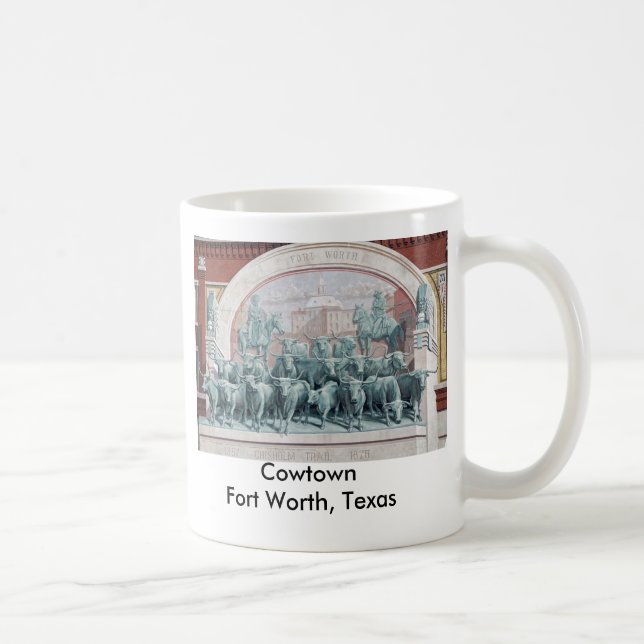 Caneca De Café Cowtown Fort Worth, Texas (Direita)
