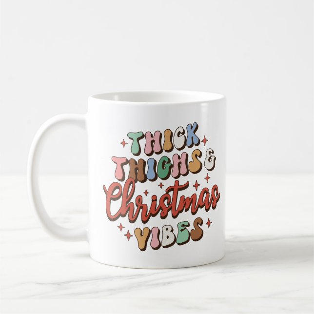 Caneca De Café Coxas Espessas E Víblias De Natal (Esquerda)